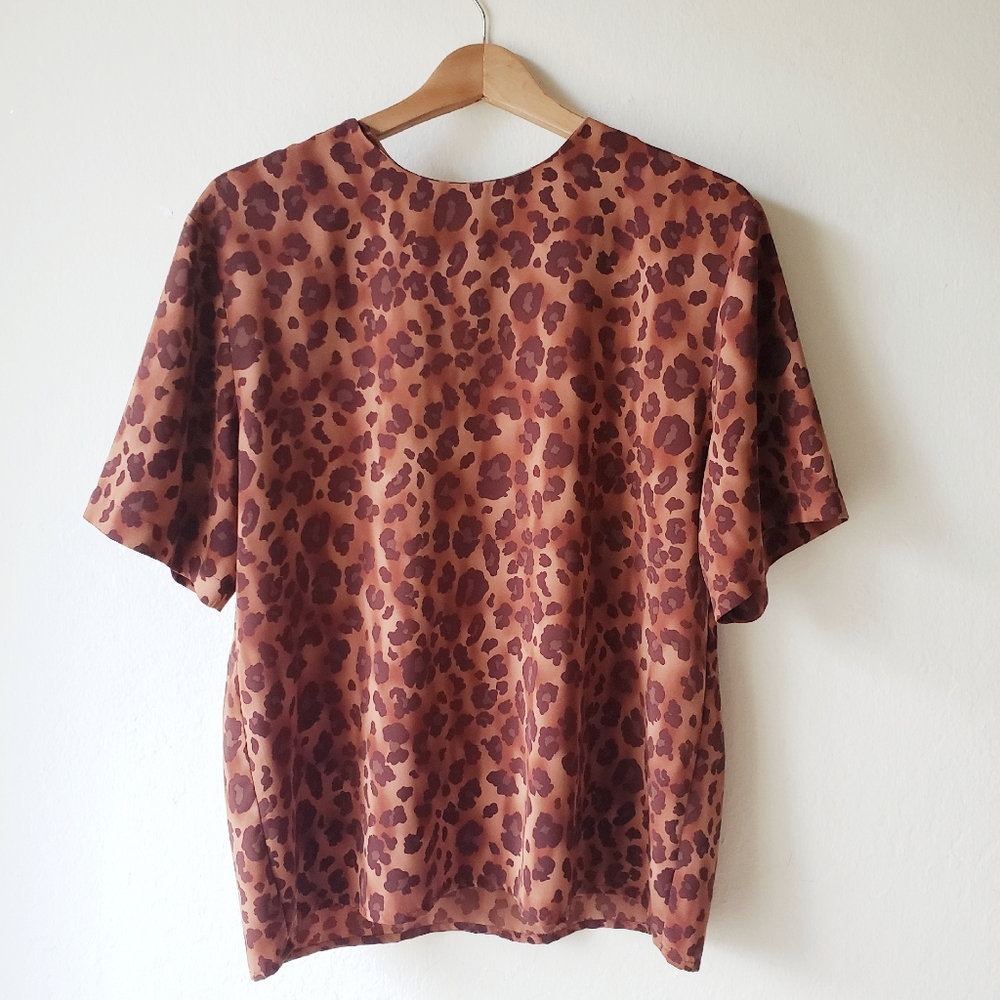 80's Vintage Leopard Boxy Shell Top